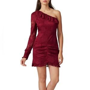 Alexis  Ilana One-Shoulder Lace Cocktail Mini Dress size small